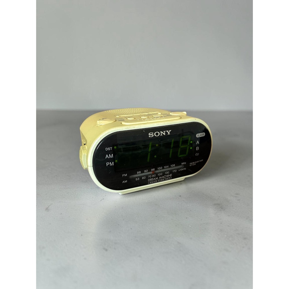 Retro Space Age - Vintage Sony Dream Machine Alarm Clock Radio - Yellow/White